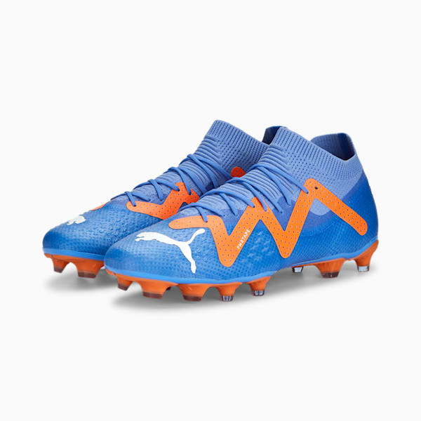 FUTURE PRO Unisex Football Boots, Blue Glimmer-PUMA White-Ultra Orange, extralarge-IND