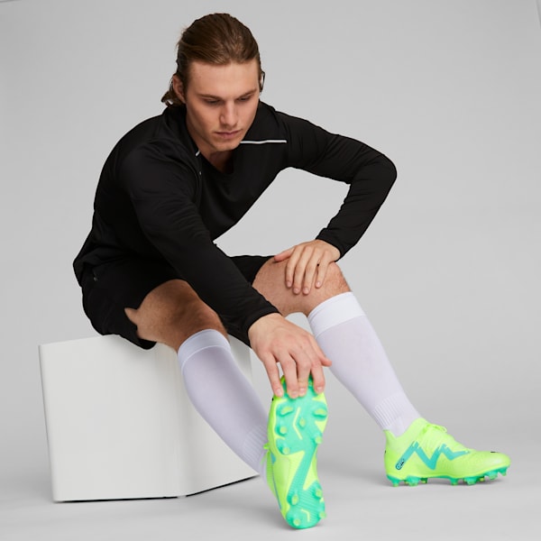 FUTURE Pro FG/AG Soccer Cleats, Fast Yellow-PUMA Black-Electric Peppermint, extralarge