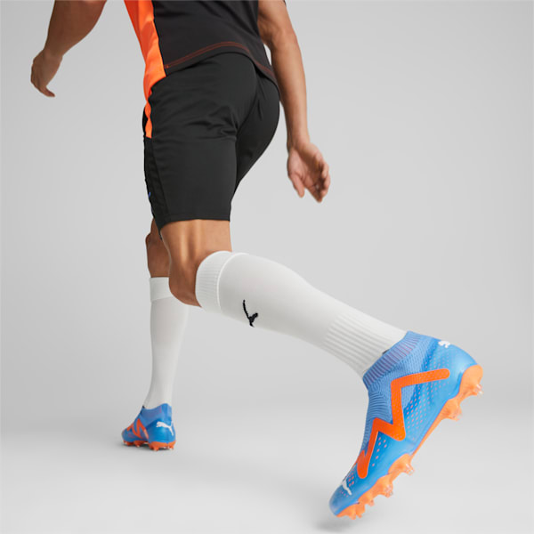 FUTURE Match+ LL FG/AG Football Boots, Blue Glimmer-PUMA White-Ultra Orange, extralarge-GBR