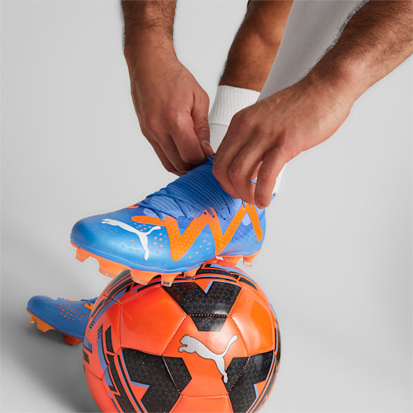 FUTURE MATCH Football Boots, Blue Glimmer-PUMA White-Ultra Orange, extralarge-IND