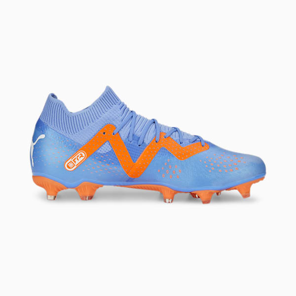 FUTURE Match FG/AG Football Boots Women, Blue Glimmer-PUMA White-Ultra Orange