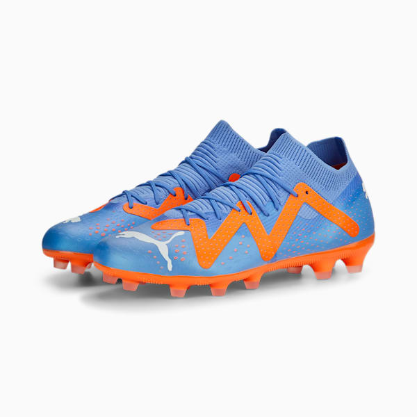 メンズ フューチャー マッチ HG/AG サッカー スパイク, Blue Glimmer-PUMA White-Ultra Orange