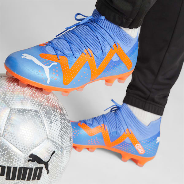 メンズ フューチャー マッチ HG/AG サッカー スパイク, Blue Glimmer-PUMA White-Ultra Orange