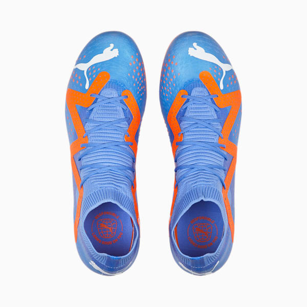 FUTURE Match MG Football Boots, Blue Glimmer-PUMA White-Ultra Orange