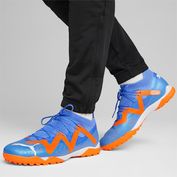 FUTURE MATCH Unisex Turf Trainers, Blue Glimmer-PUMA White-Ultra Orange, extralarge-AUS