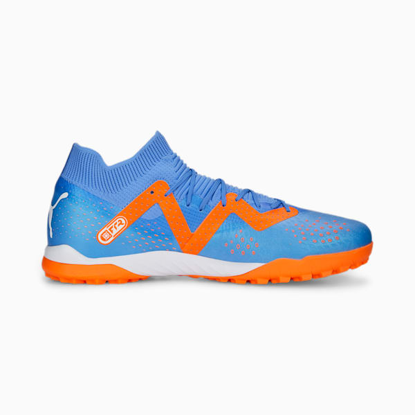 FUTURE MATCH Unisex Turf Trainers, Blue Glimmer-PUMA White-Ultra Orange, extralarge-IND