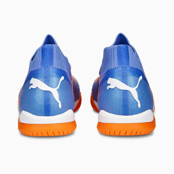 FUTURE MATCH Unisex Indoor Turf Football Boots, Blue Glimmer-PUMA White-Ultra Orange, extralarge-IND