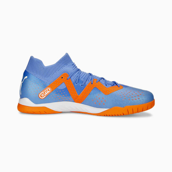 FUTURE MATCH Unisex Indoor Turf Football Boots, Blue Glimmer-PUMA White-Ultra Orange, extralarge-IND