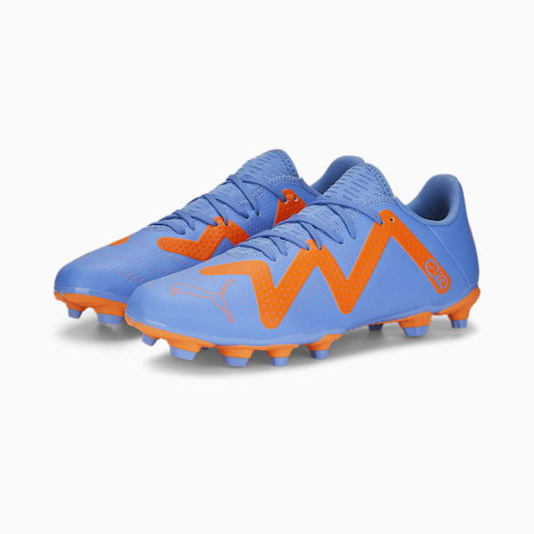 FUTURE PLAY Unisex Football Boots, Blue Glimmer-PUMA White-Ultra Orange, extralarge-AUS