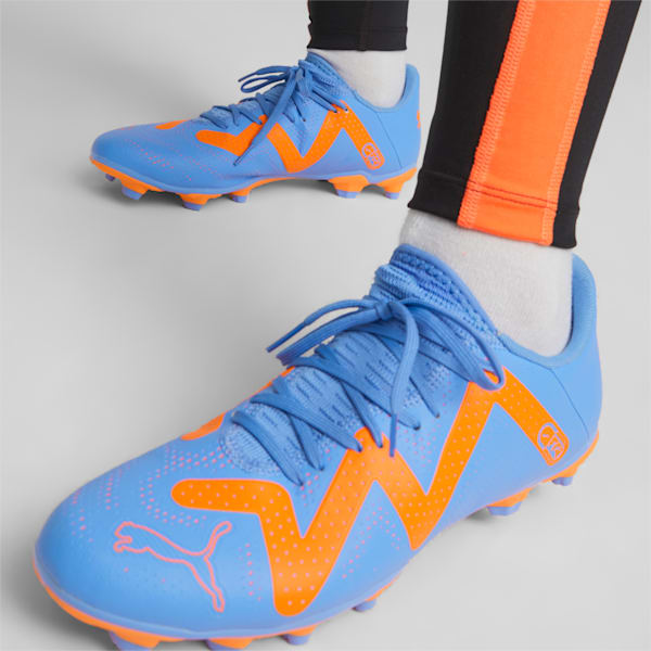 FUTURE PLAY Football Boots, Blue Glimmer-PUMA White-Ultra Orange, extralarge-IND