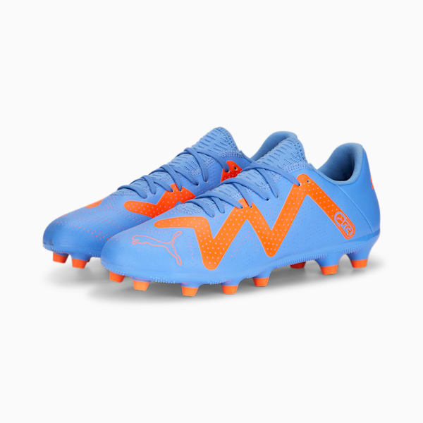 メンズ フューチャー プレイ HG/AG サッカー スパイク, Blue Glimmer-PUMA White-Ultra Orange, extralarge-JPN