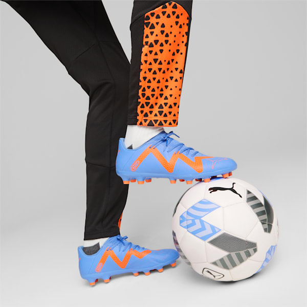 メンズ フューチャー プレイ HG/AG サッカー スパイク, Blue Glimmer-PUMA White-Ultra Orange, extralarge-JPN