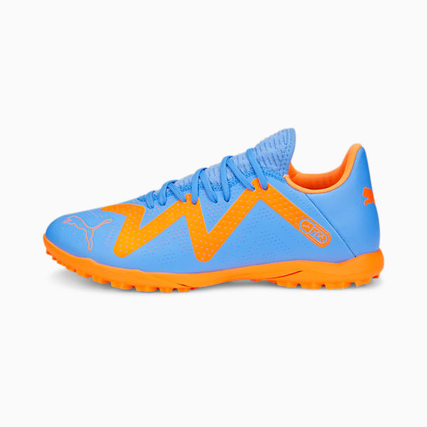 FUTURE Play TT Football Boots, Blue Glimmer-PUMA White-Ultra Orange, extralarge-IND