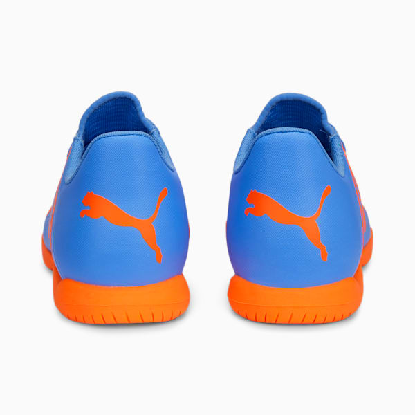 FUTURE PLAY Unisex Indoor Turf Football Boots, Blue Glimmer-PUMA White-Ultra Orange, extralarge-IND