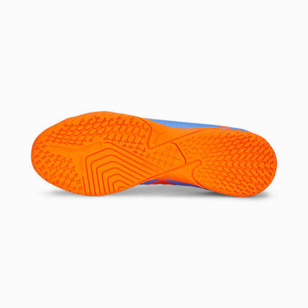 FUTURE PLAY Unisex Indoor Turf Football Boots, Blue Glimmer-PUMA White-Ultra Orange, extralarge-IND
