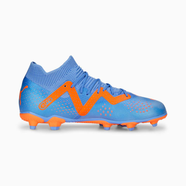 FUTURE Match FG/AG Football Boots Youth, Blue Glimmer-PUMA White-Ultra Orange, extralarge-GBR
