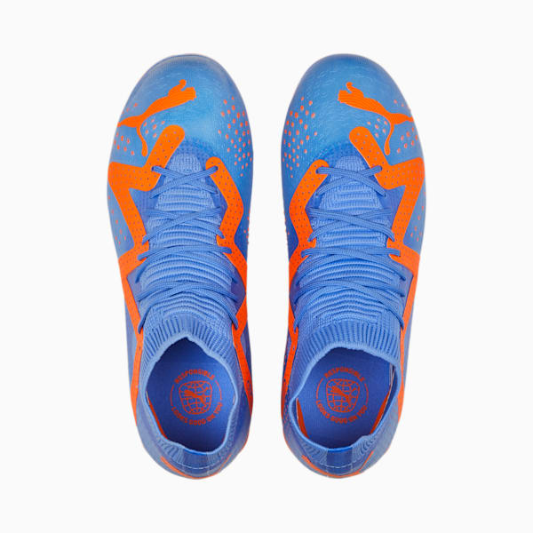 FUTURE Match FG/AG Football Boots Youth, Blue Glimmer-PUMA White-Ultra Orange, extralarge-GBR