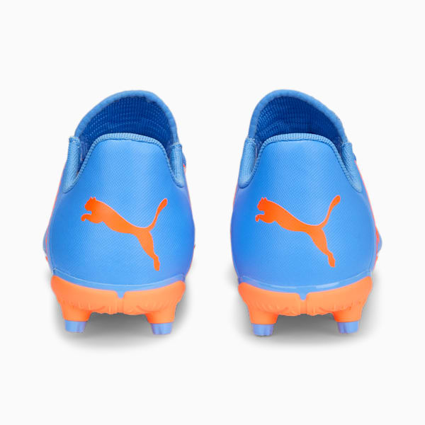 FUTURE Play FG/AG Football Boots Youth, Blue Glimmer-PUMA White-Ultra Orange