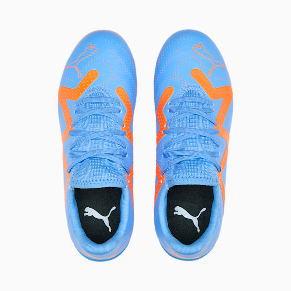 キッズ フューチャー プレイ HG/AG サッカー スパイク 20-24.5cm, Blue Glimmer-PUMA White-Ultra Orange