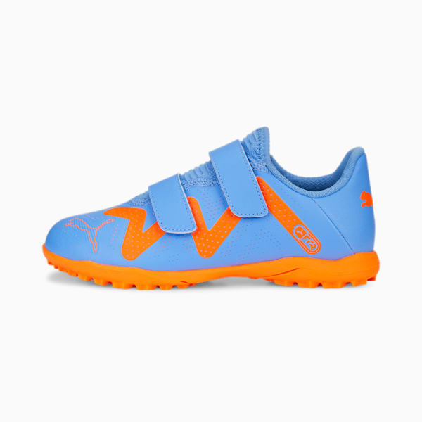 キッズ フューチャー プレイ TT V サッカー トレーニング シューズ 17-24.5cm, Blue Glimmer-PUMA White-Ultra Orange, extralarge-JPN