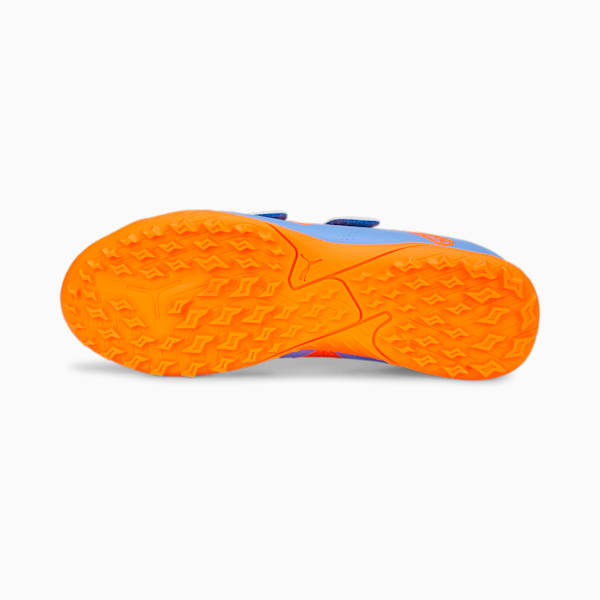 キッズ フューチャー プレイ TT V サッカー トレーニング シューズ 17-24.5cm, Blue Glimmer-PUMA White-Ultra Orange