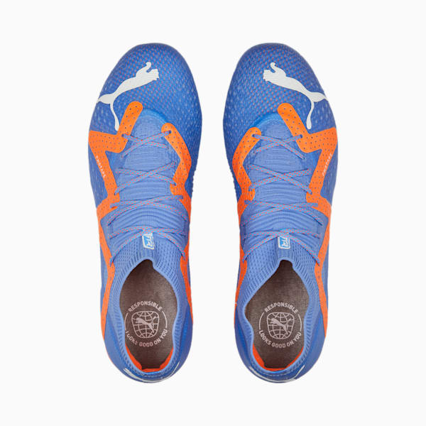 FUTURE ULTIMATE Low MxSG Football Boots, Blue Glimmer-PUMA White-Ultra Orange