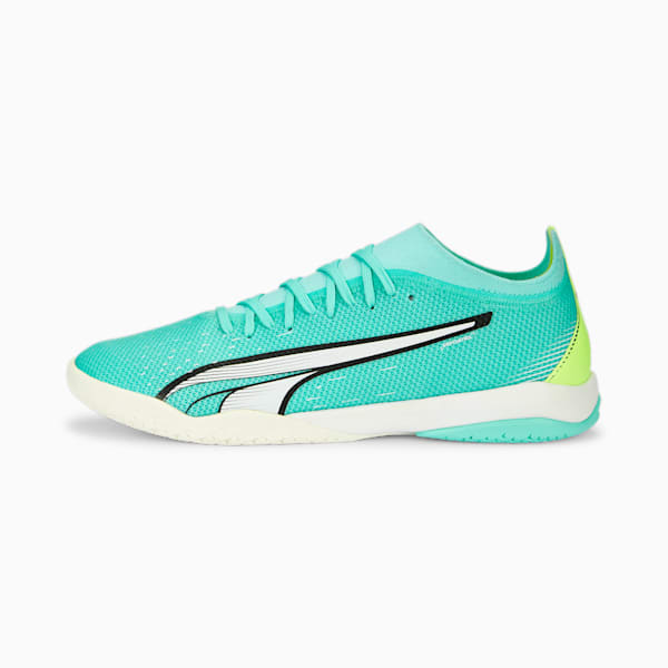 ULTRA MATCH Men's Indoor Sports Shoes, Electric Peppermint-PUMA White-Fast Yellow, extralarge-IND