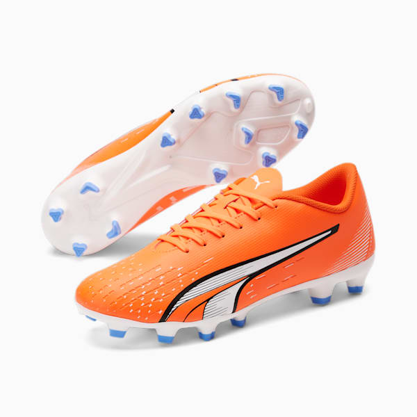 ULTRA Play FG/AG Men's Soccer Cleat, Ultra Orange-PUMA White-Blue Glimmer