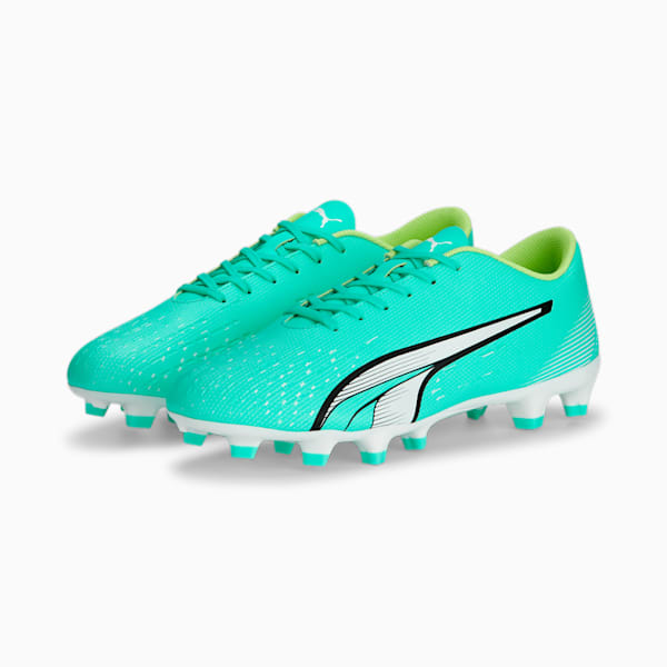 Tacos de futbol para hombre ULTRA Play FG/AG, Electric Peppermint-PUMA White-Fast Yellow, extralarge