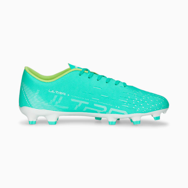 Tacos de futbol para hombre ULTRA Play FG/AG, Electric Peppermint-PUMA White-Fast Yellow, extralarge