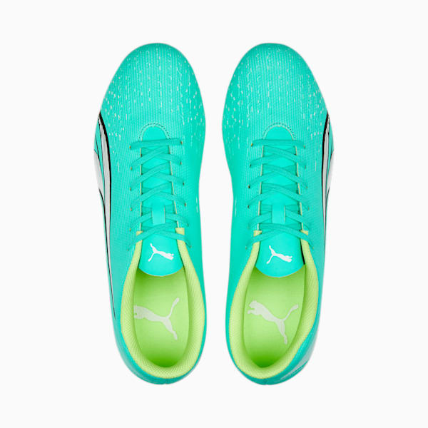 Tacos de futbol para hombre ULTRA Play FG/AG, Electric Peppermint-PUMA White-Fast Yellow, extralarge