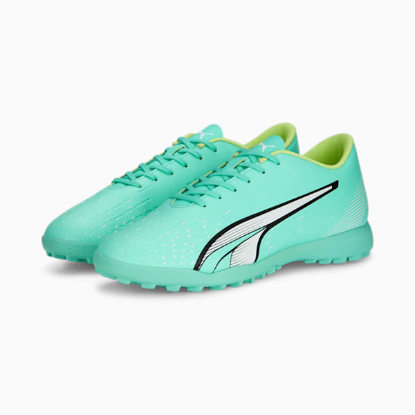 ULTRA Play TT Men's Soccer Cleats, Electric Peppermint-PUMA White-Fast Yellow, extralarge