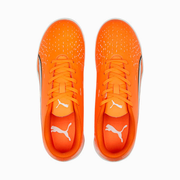ULTRA Play TT Football Boots Youth, Ultra Orange-PUMA White-Blue Glimmer