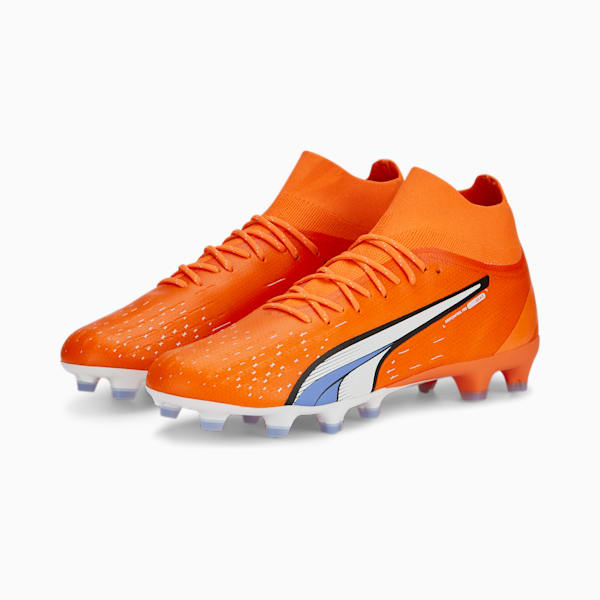 ULTRA PRO Men's Football Boots, Ultra Orange-PUMA White-Blue Glimmer, extralarge-IDN