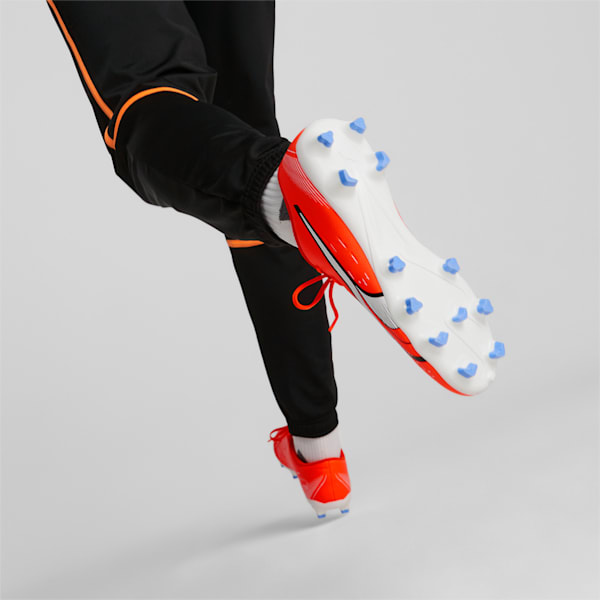 ULTRA Play FG/AG Football Boots Women, Ultra Orange-PUMA White-Blue Glimmer