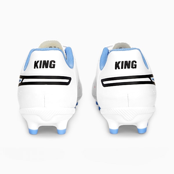 キッズ キング マッチ HG/AG サッカー スパイク 20-24.5cm, PUMA White-PUMA Black-Blue Glimmer