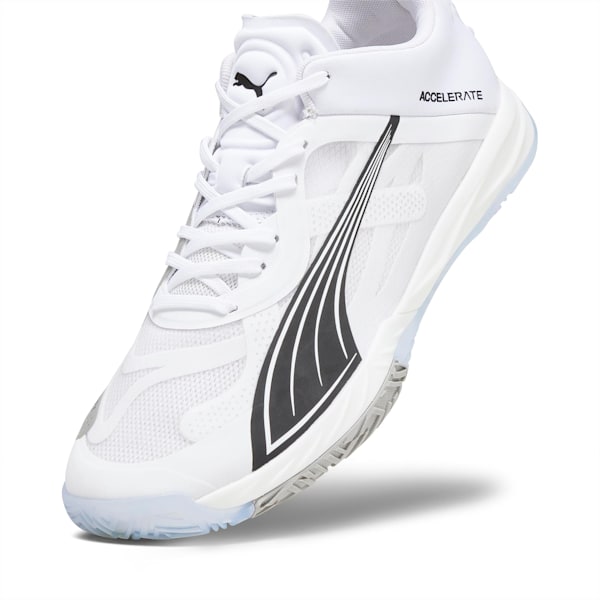 Accelerate NITRO™ SQD Court Shoes, PUMA White-PUMA Black-Concrete Gray, extralarge