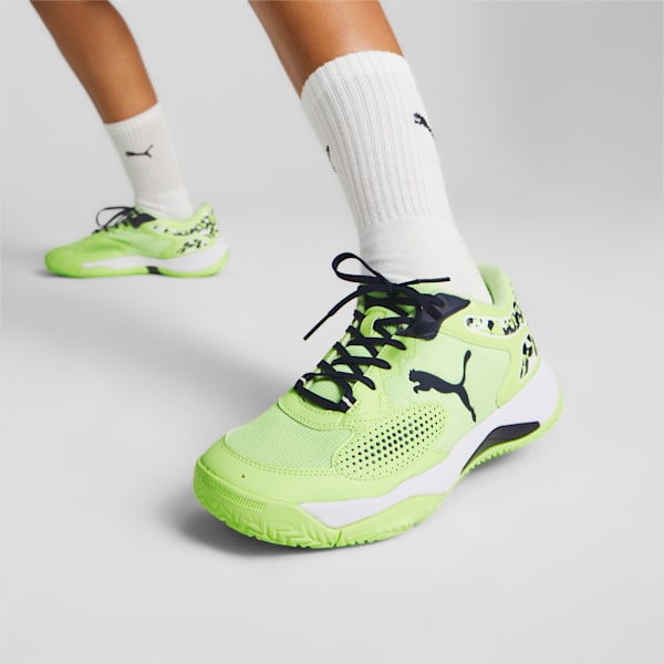 Solarcourt RCT Racquet Sports Shoes, Fast Yellow-PUMA Navy-PUMA White, extralarge