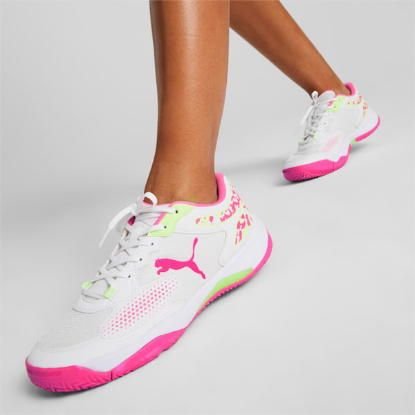 Solarcourt RCT Racquet Sports Shoes, PUMA White-Ravish-Fast Yellow, extralarge