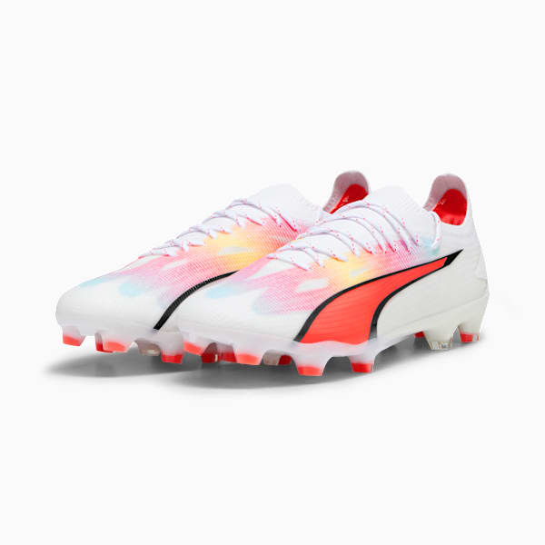 ULTRA ULTIMATE FG/AG Football Boots, PUMA White-PUMA Black-Fire Orchid, extralarge-IND