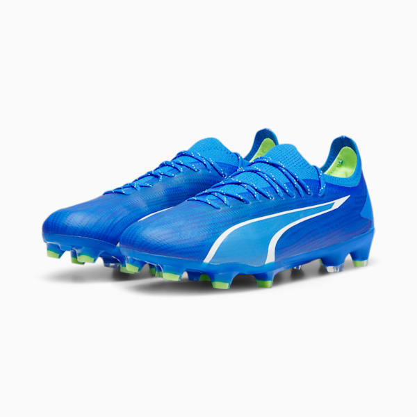 ULTRA ULTIMATE Firm Ground/Artificial Ground Men's Soccer Cleats, Ultra Blue-PUMA White-Pro Green, extralarge