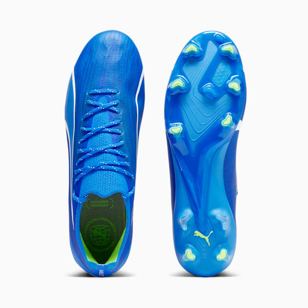 Tacos de fútbol ULTRA ULTIMATE FG/AG, Ultra Blue-PUMA White-Pro Green, extralarge