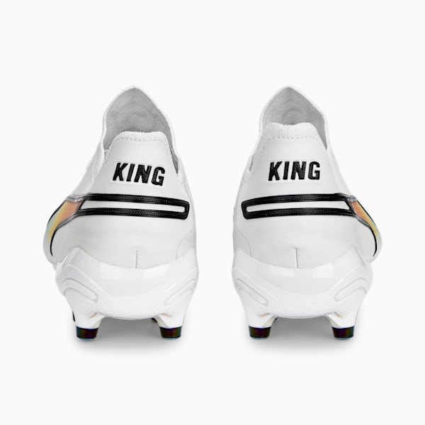King Ultimate Icon FG/AG Football Boots, PUMA White-PUMA Black-Pelé Yellow-Rickie Orange, extralarge-GBR