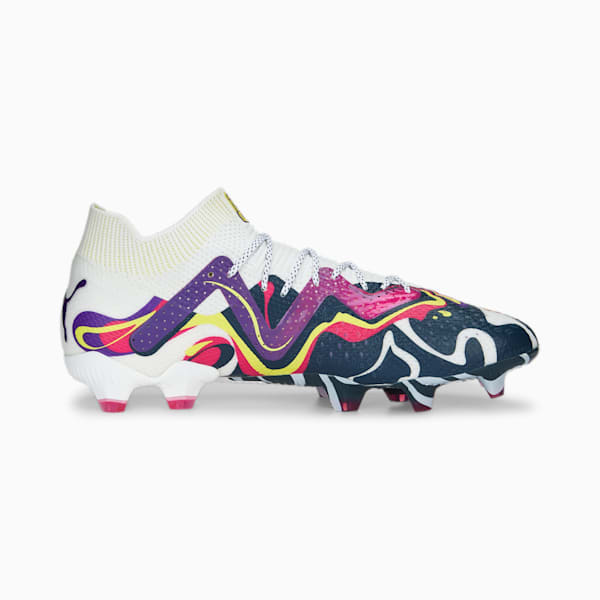 FUTURE ULTIMATE CREATIVITY FG/AG Football Boots, PUMA White-Team Violet-Fluro Yellow Pes