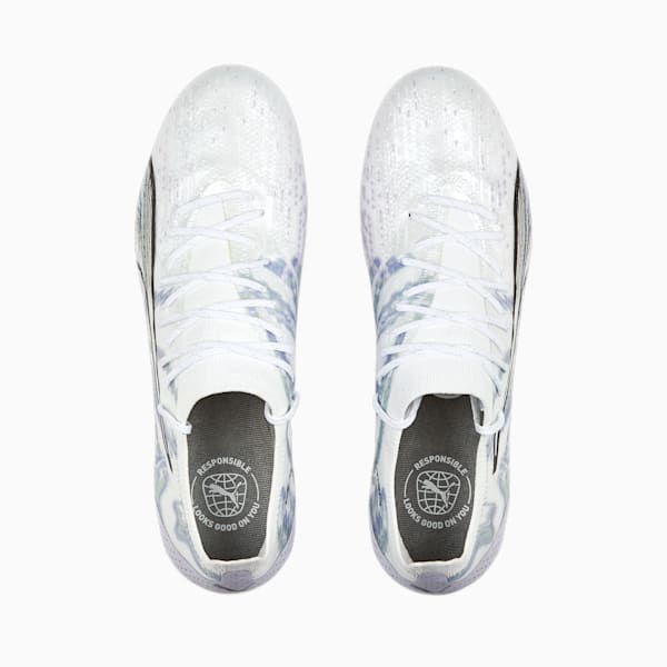 Tacos de futbol para mujer ULTRA ULTIMATE BL FG/AG, PUMA White-PUMA Black-Spring Lavender-Minty Burst, extralarge