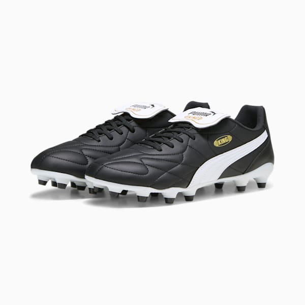 Tacos de futbol KING TOP FG/AG, PUMA Black-PUMA White-PUMA Gold, extralarge