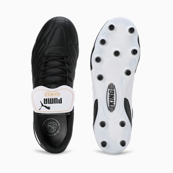 KING TOP FG/AG Football Boots, PUMA Black-PUMA White-PUMA Gold, extralarge-IND