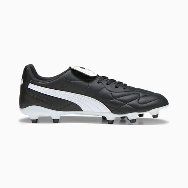 KING TOP FG/AG Men's Soccer Cleats, PUMA Black-PUMA White-PUMA Gold, extralarge