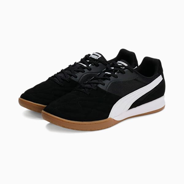 メンズ プーマ キング トップ IT サッカー トレーニングシューズ, PUMA Black-PUMA White-PUMA Gold, extralarge-JPN