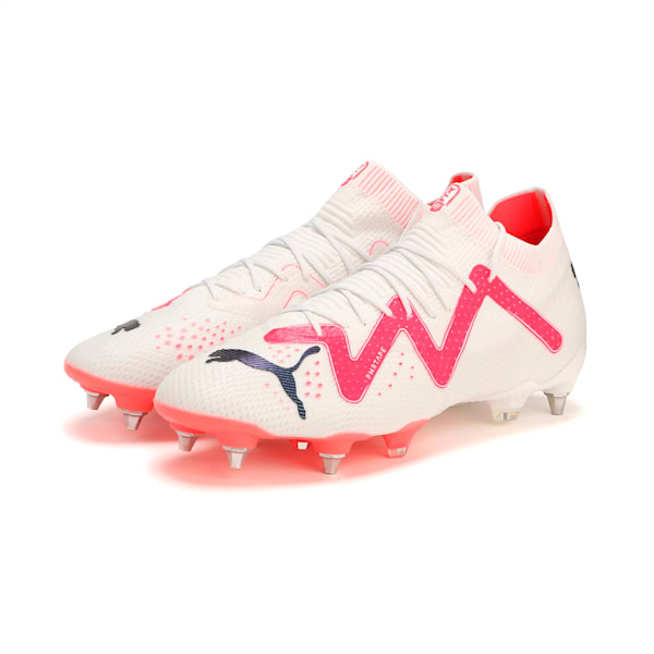 メンズ フューチャー アルティメット MXSG サッカー スパイク, PUMA White-PUMA Black-Fire Orchid, extralarge-JPN